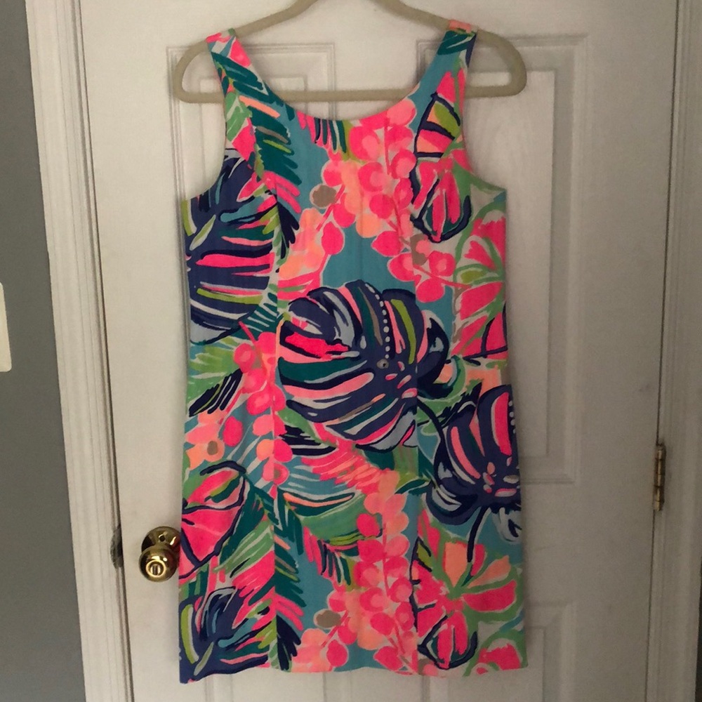 Lilly Pulitzer bright palm shift dress
